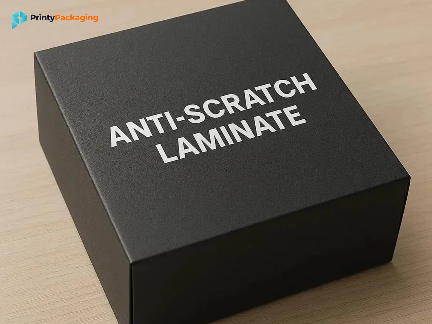 Black box with an anti-scratch laminated surface