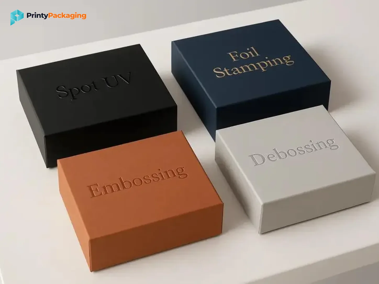 Packaging materials and finishing samples by Printy Packaging