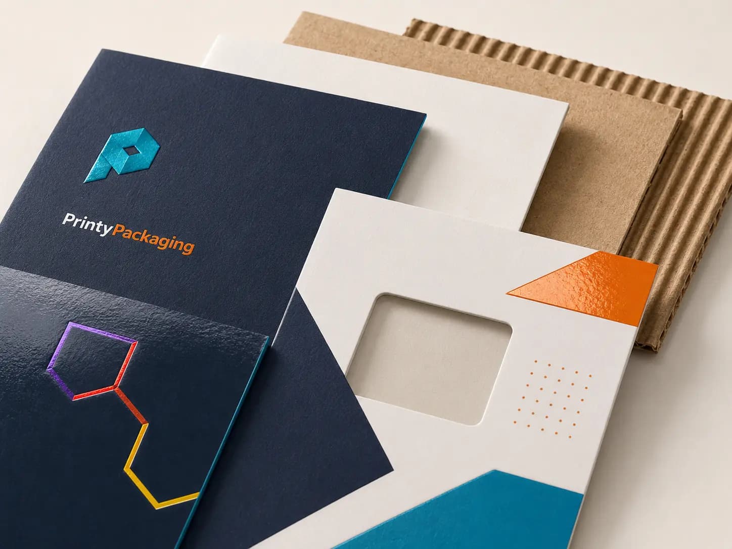 Packaging materials and finishing samples by Printy Packaging