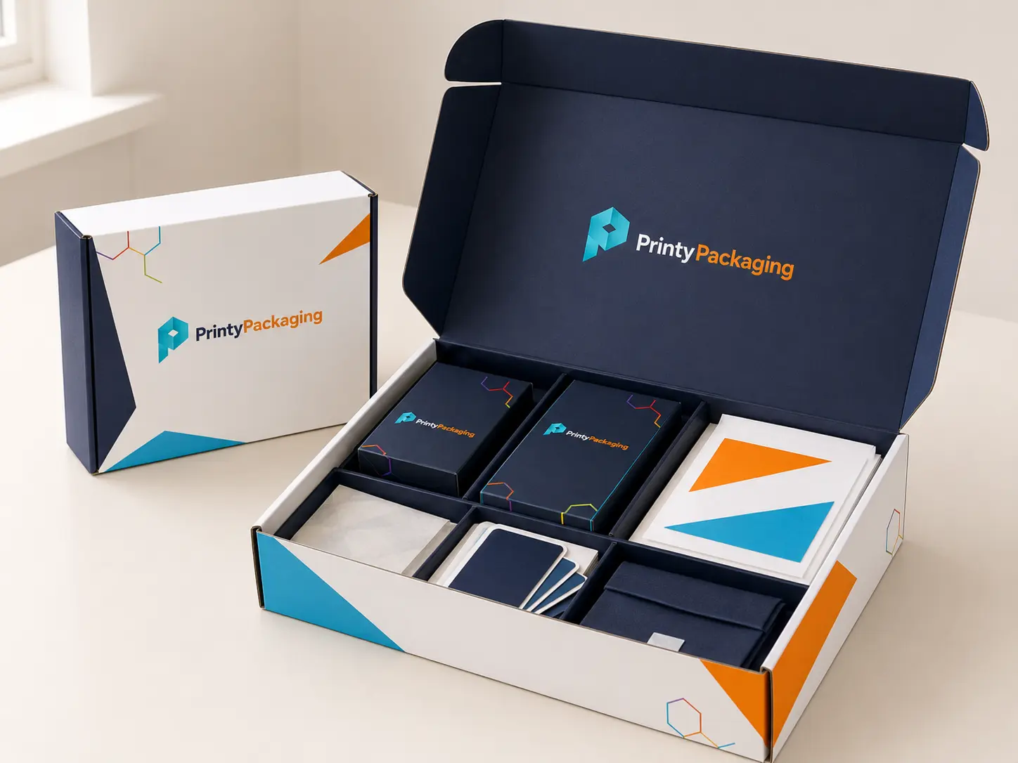 Packaging material and print samples arranged for production review