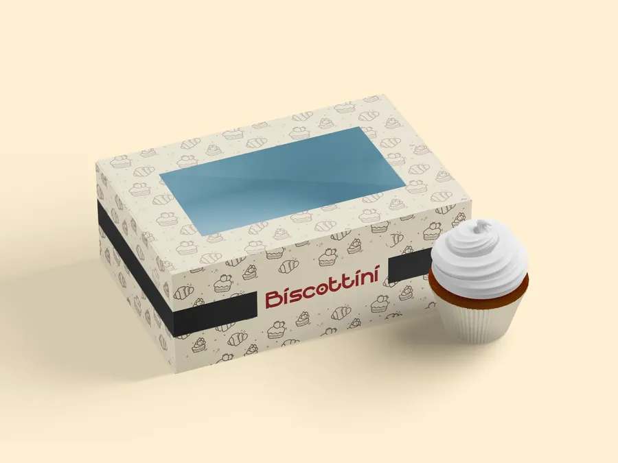 Window pastry box — packaging style reference