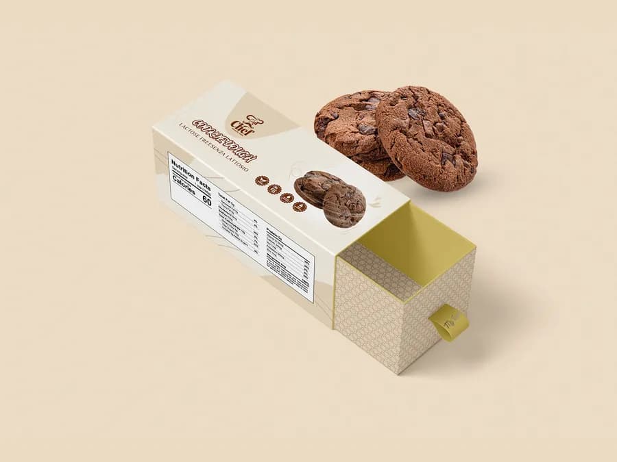 Cookie sleeve box — packaging style reference