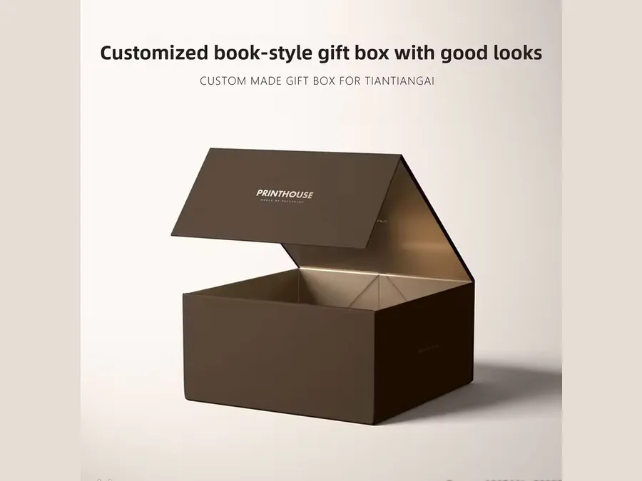 Book-style gift box — packaging style reference