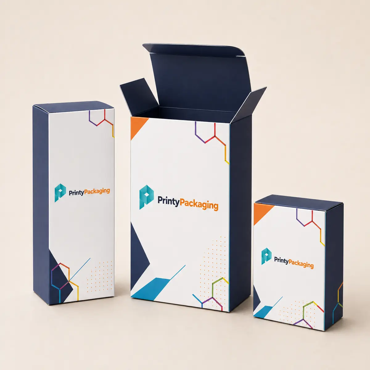 Premium custom cosmetic packaging boxes in Printy Packaging brand design