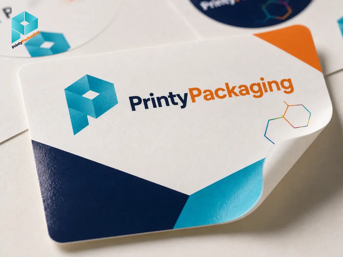 Close-up of label stock, die-cut edge and premium print finish