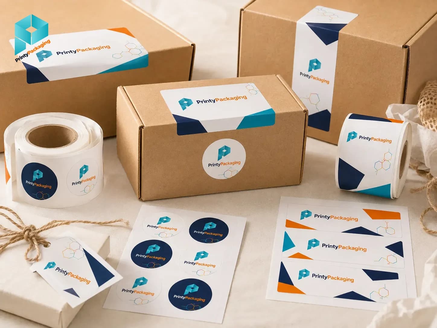 Custom labels and stickers used on ecommerce shipping boxes