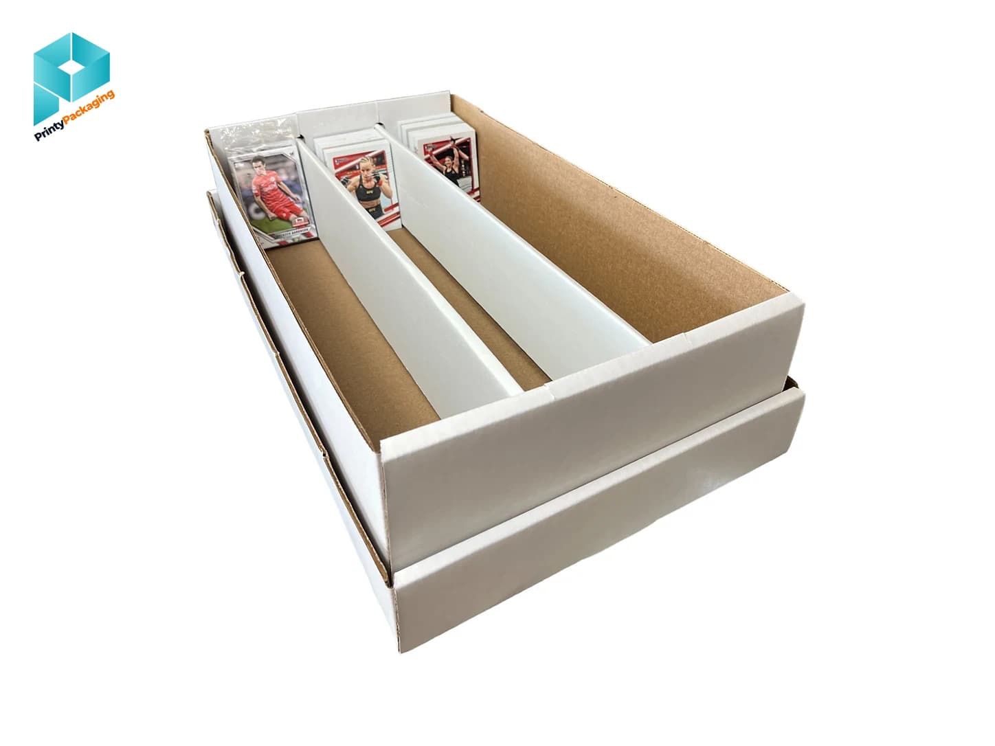 White two-piece box with compartment dividers