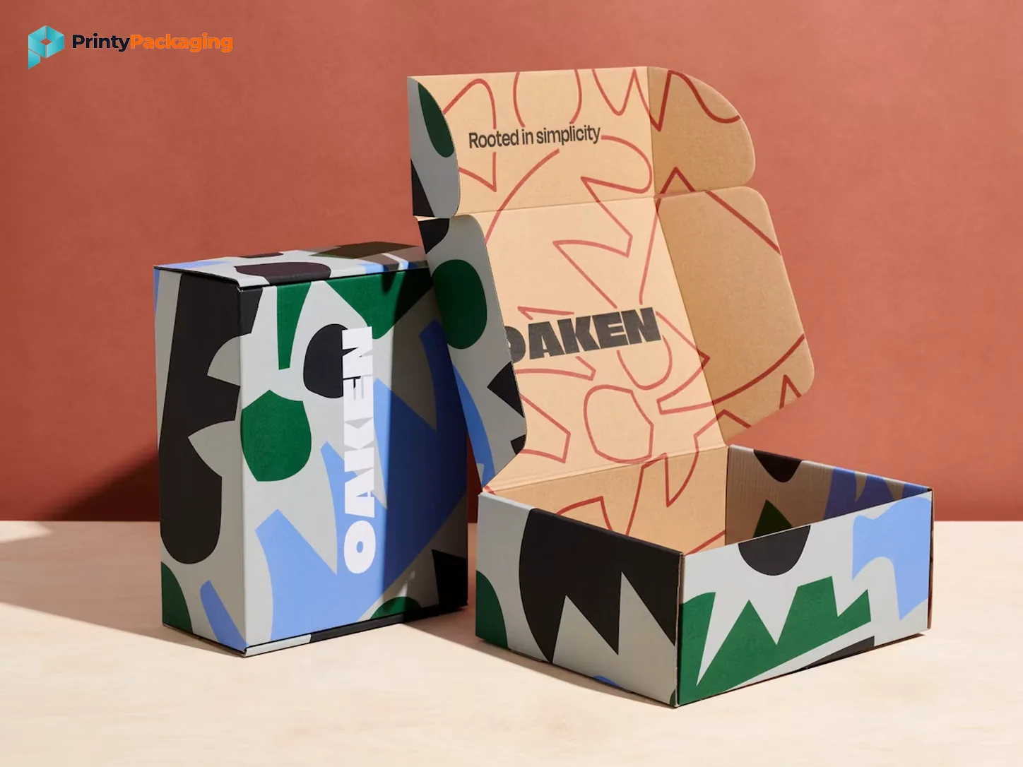 Mailer Boxes - material and finish detail (concept mockup)